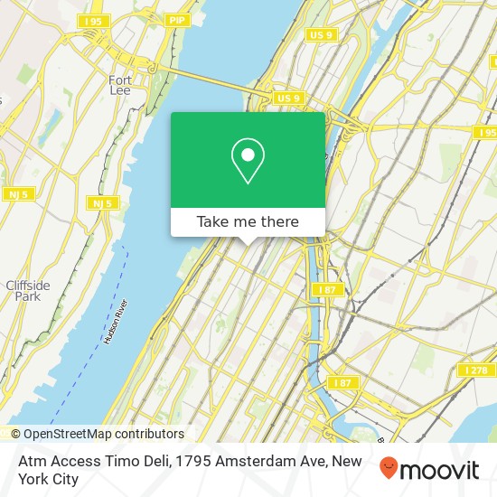 Mapa de Atm Access Timo Deli, 1795 Amsterdam Ave