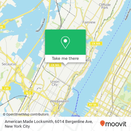 Mapa de American Made Locksmith, 6014 Bergenline Ave