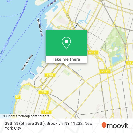 Mapa de 39th St (5th ave 39th), Brooklyn, NY 11232