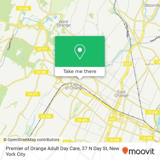 Mapa de Premier of Orange Adult Day Care, 37 N Day St