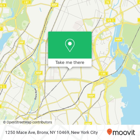 Mapa de 1250 Mace Ave, Bronx, NY 10469