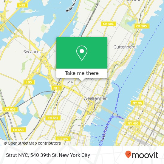 Strut NYC, 540 39th St map