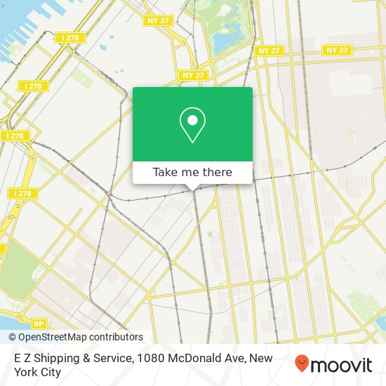 Mapa de E Z Shipping & Service, 1080 McDonald Ave