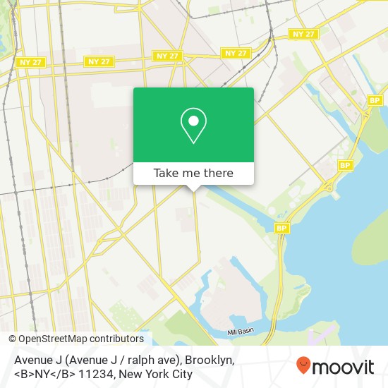 Avenue J (Avenue J / ralph ave), Brooklyn, <B>NY< / B> 11234 map