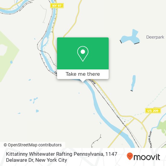 Kittatinny Whitewater Rafting Pennsylvania, 1147 Delaware Dr map