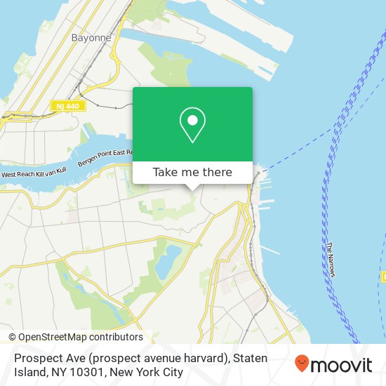 Mapa de Prospect Ave (prospect avenue harvard), Staten Island, NY 10301