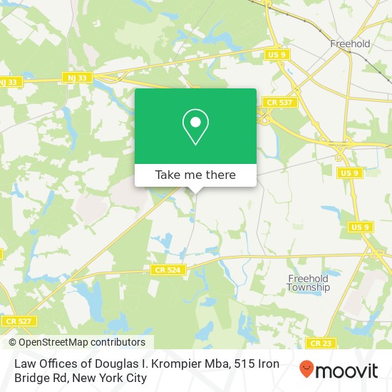 Mapa de Law Offices of Douglas I. Krompier Mba, 515 Iron Bridge Rd
