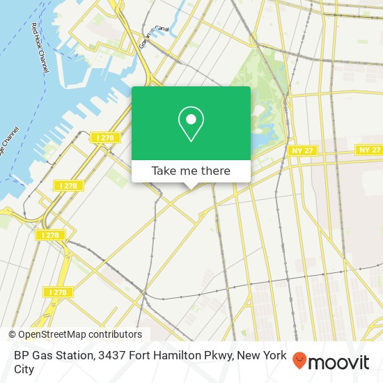 Mapa de BP Gas Station, 3437 Fort Hamilton Pkwy