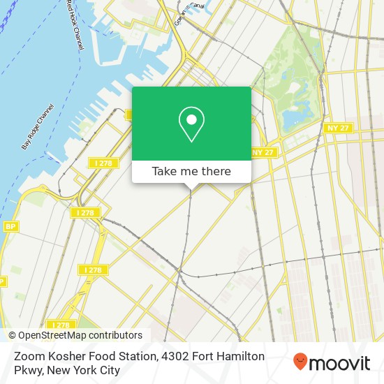 Mapa de Zoom Kosher Food Station, 4302 Fort Hamilton Pkwy