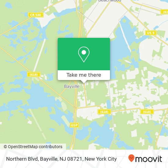 Mapa de Northern Blvd, Bayville, NJ 08721