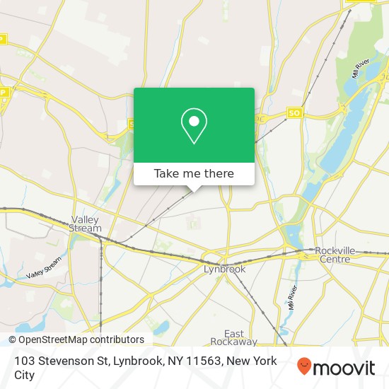 Mapa de 103 Stevenson St, Lynbrook, NY 11563