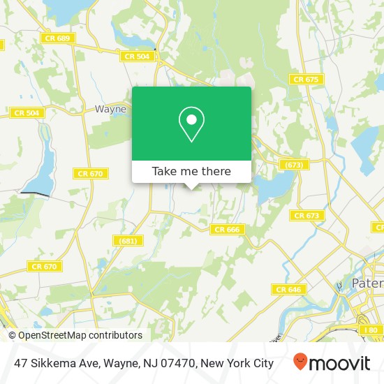 Mapa de 47 Sikkema Ave, Wayne, NJ 07470