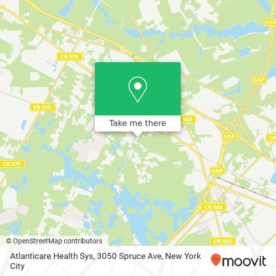 Atlanticare Health Sys, 3050 Spruce Ave map