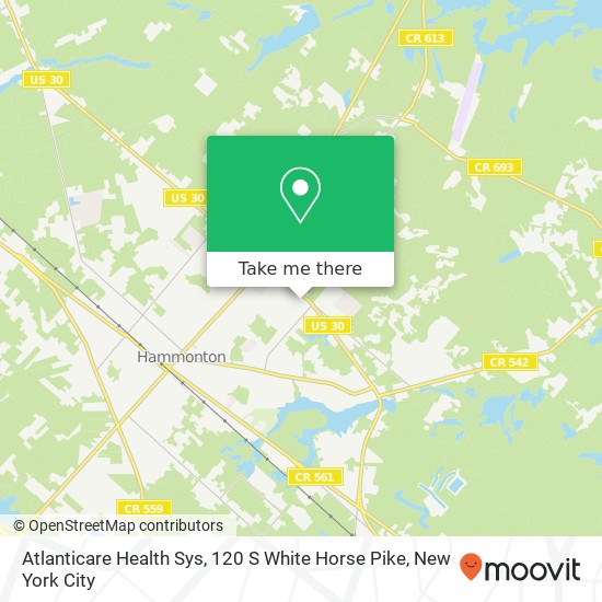 Atlanticare Health Sys, 120 S White Horse Pike map