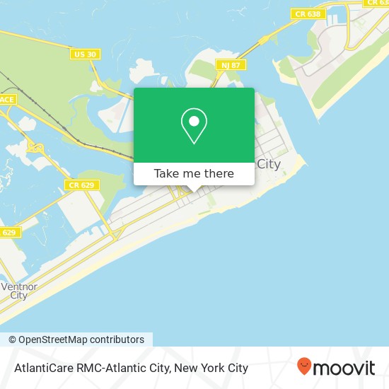 AtlantiCare RMC-Atlantic City map