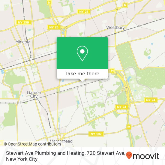 Mapa de Stewart Ave Plumbing and Heating, 720 Stewart Ave
