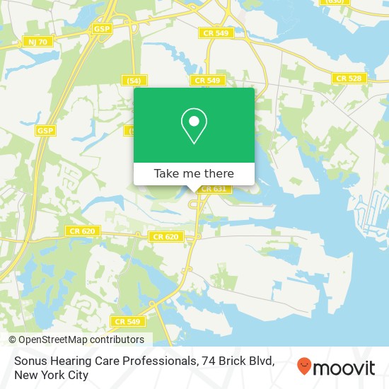 Mapa de Sonus Hearing Care Professionals, 74 Brick Blvd