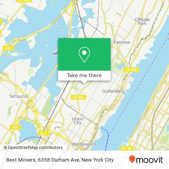 Mapa de Best Movers, 6358 Durham Ave