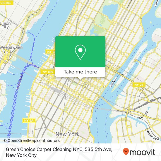 Mapa de Green Choice Carpet Cleaning NYC, 535 5th Ave