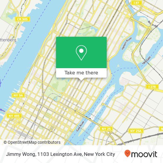 Mapa de Jimmy Wong, 1103 Lexington Ave