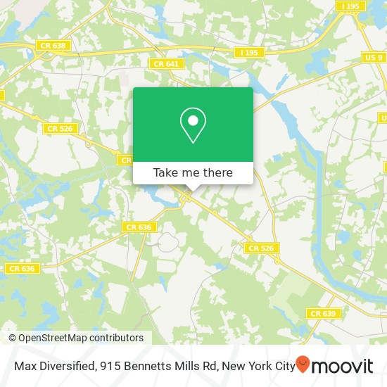 Mapa de Max Diversified, 915 Bennetts Mills Rd