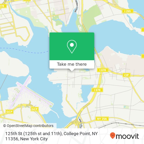 Mapa de 125th St (125th st and 11th), College Point, NY 11356