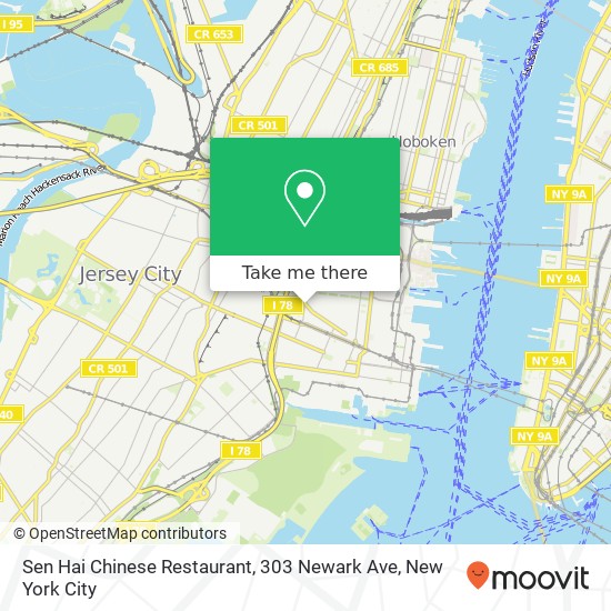 Sen Hai Chinese Restaurant, 303 Newark Ave map