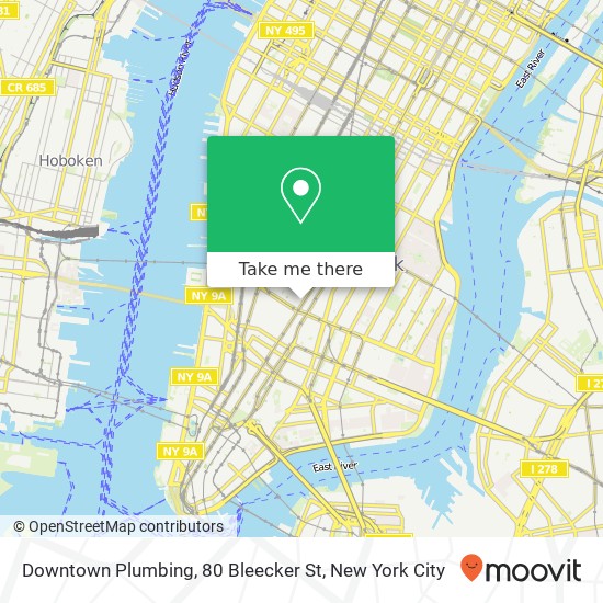 Downtown Plumbing, 80 Bleecker St map