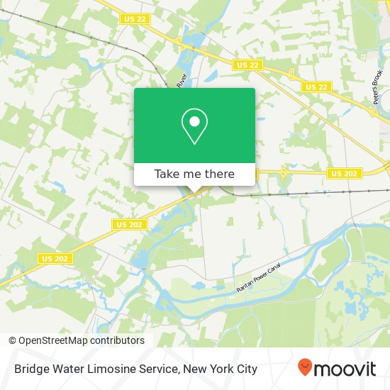 Bridge Water Limosine Service map