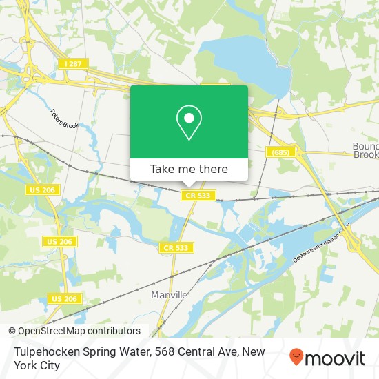 Tulpehocken Spring Water, 568 Central Ave map