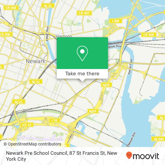 Mapa de Newark Pre School Council, 87 St Francis St