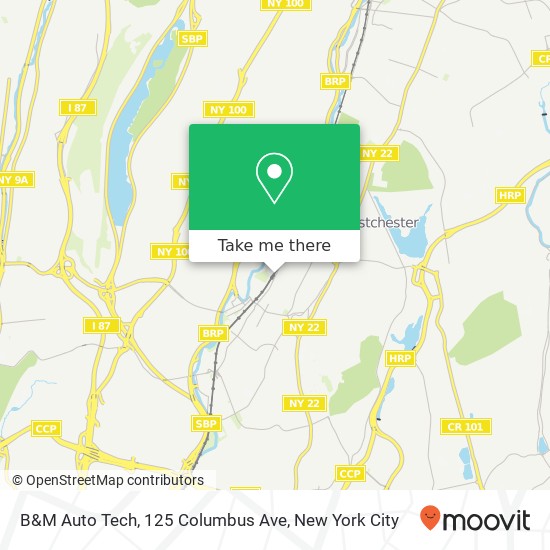 Mapa de B&M Auto Tech, 125 Columbus Ave