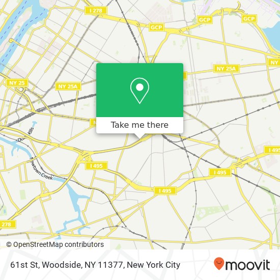 Mapa de 61st St, Woodside, NY 11377