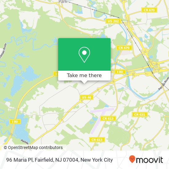 Mapa de 96 Maria Pl, Fairfield, NJ 07004