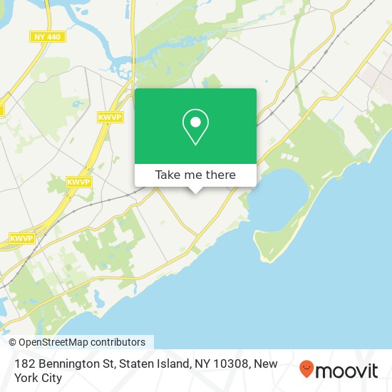 Mapa de 182 Bennington St, Staten Island, NY 10308