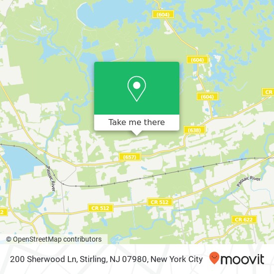 Mapa de 200 Sherwood Ln, Stirling, NJ 07980