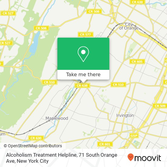 Alcoholism Treatment Helpline, 71 South Orange Ave map