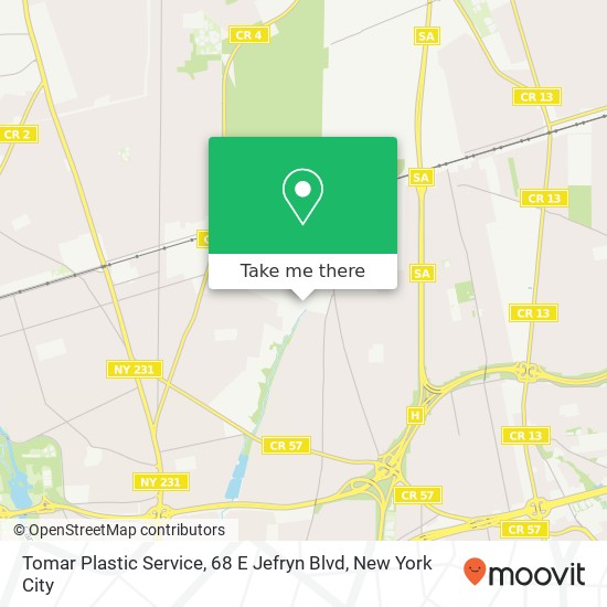 Mapa de Tomar Plastic Service, 68 E Jefryn Blvd