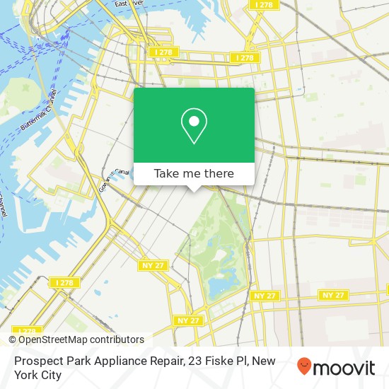 Mapa de Prospect Park Appliance Repair, 23 Fiske Pl