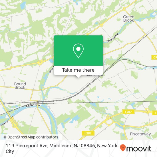 Mapa de 119 Pierrepont Ave, Middlesex, NJ 08846