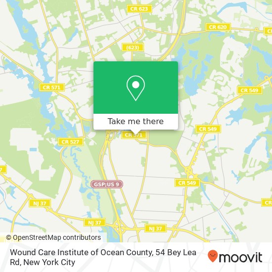 Wound Care Institute of Ocean County, 54 Bey Lea Rd map