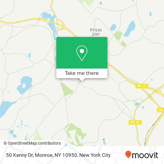 Mapa de 50 Kenny Dr, Monroe, NY 10950