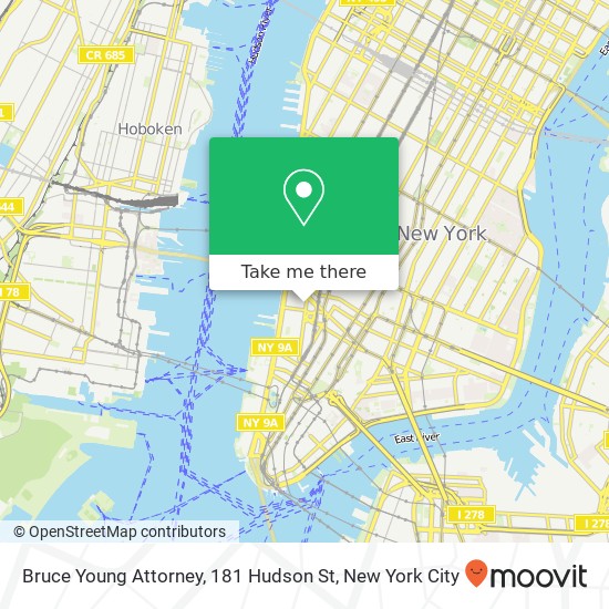 Bruce Young Attorney, 181 Hudson St map