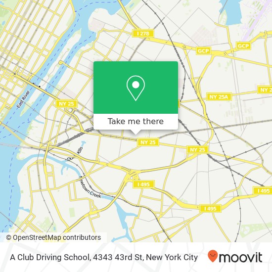 A Club Driving School, 4343 43rd St map