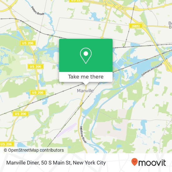 Manville Diner, 50 S Main St map