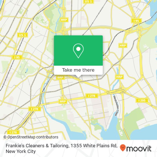 Mapa de Frankie's Cleaners & Tailoring, 1355 White Plains Rd