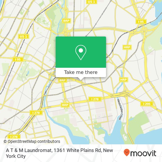 A T & M Laundromat, 1361 White Plains Rd map