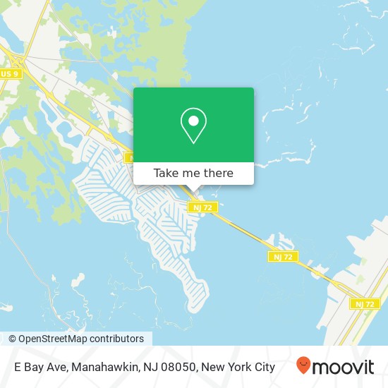 Mapa de E Bay Ave, Manahawkin, NJ 08050