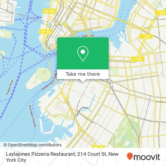 Mapa de Laylajones Pizzeria Restaurant, 214 Court St