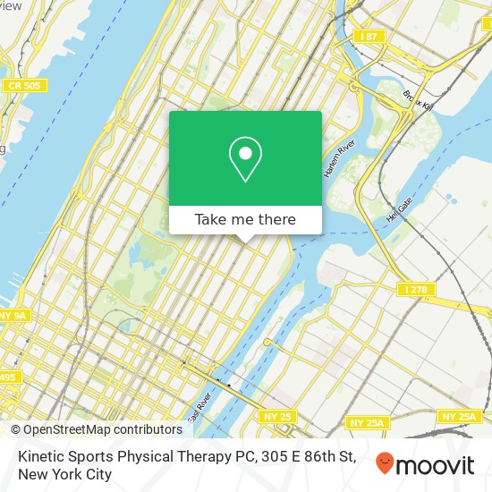 Kinetic Sports Physical Therapy PC, 305 E 86th St map